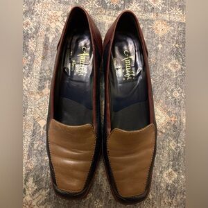TriColour Amalfi Genuine Leather Loafers Kitten Heel Made in Italy